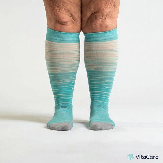 VenoCare Plus® - Błękitna Bryza Skarpety Kompresyjne Plus Size - VitaCare -