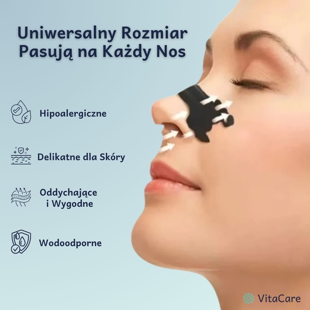 NoseFlow® – Plastry na Chrapanie i Udrożnienie Nosa - VitaCare - 