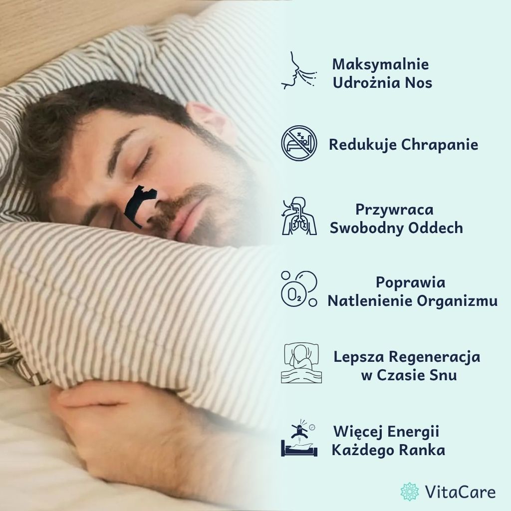 NoseFlow® – Plastry na Chrapanie i Udrożnienie Nosa - VitaCare - 