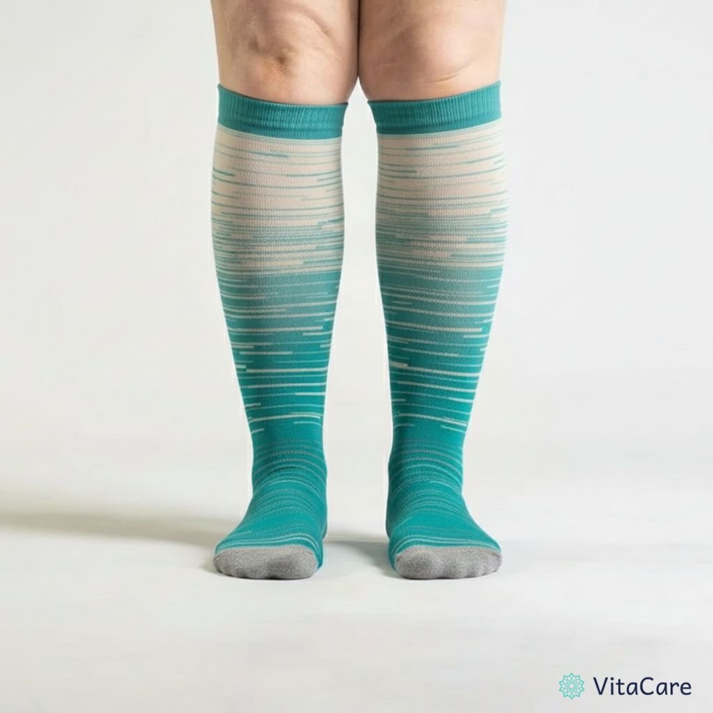 VenoCare Plus® - Błękitna Bryza Skarpety Kompresyjne Plus Size - VitaCare - 
