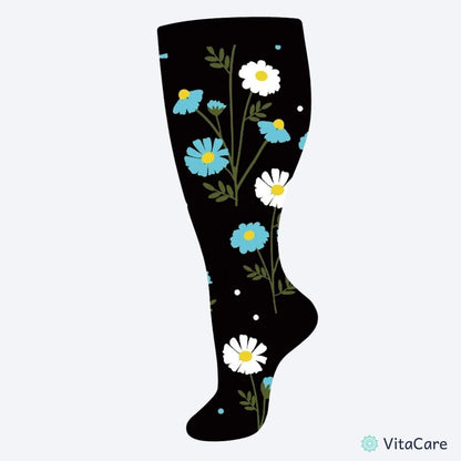 VenoCare Plus® - Czarna Stokrotka Skarpety Kompresyjne Plus Size - VitaCare - 