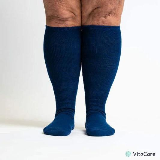 VenoCare Plus® - Granatowe Skarpety Kompresyjne Plus Size - VitaCare - 