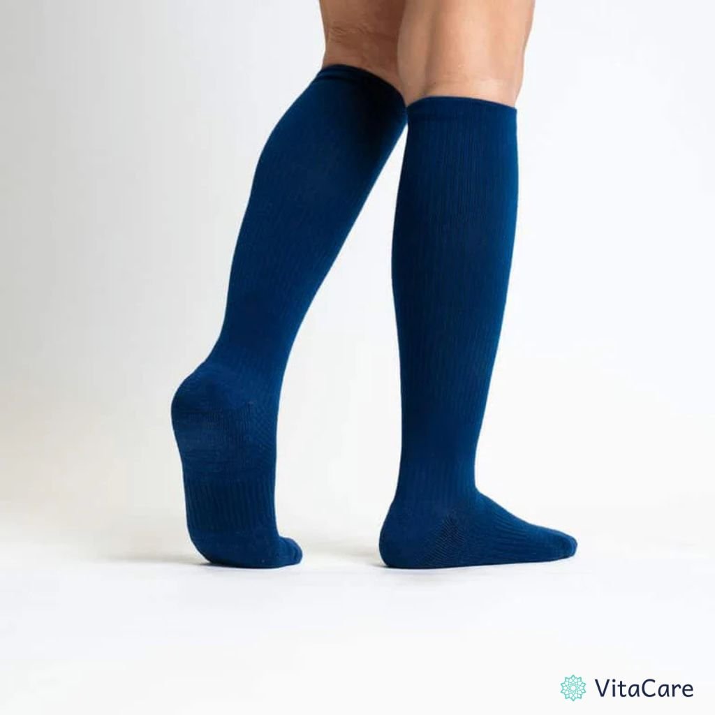 VenoCare Plus® - Granatowe Skarpety Kompresyjne Plus Size - VitaCare - 