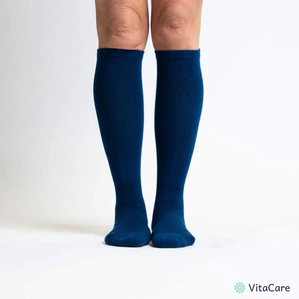 VenoCare Plus® - Granatowe Skarpety Kompresyjne Plus Size - VitaCare - 