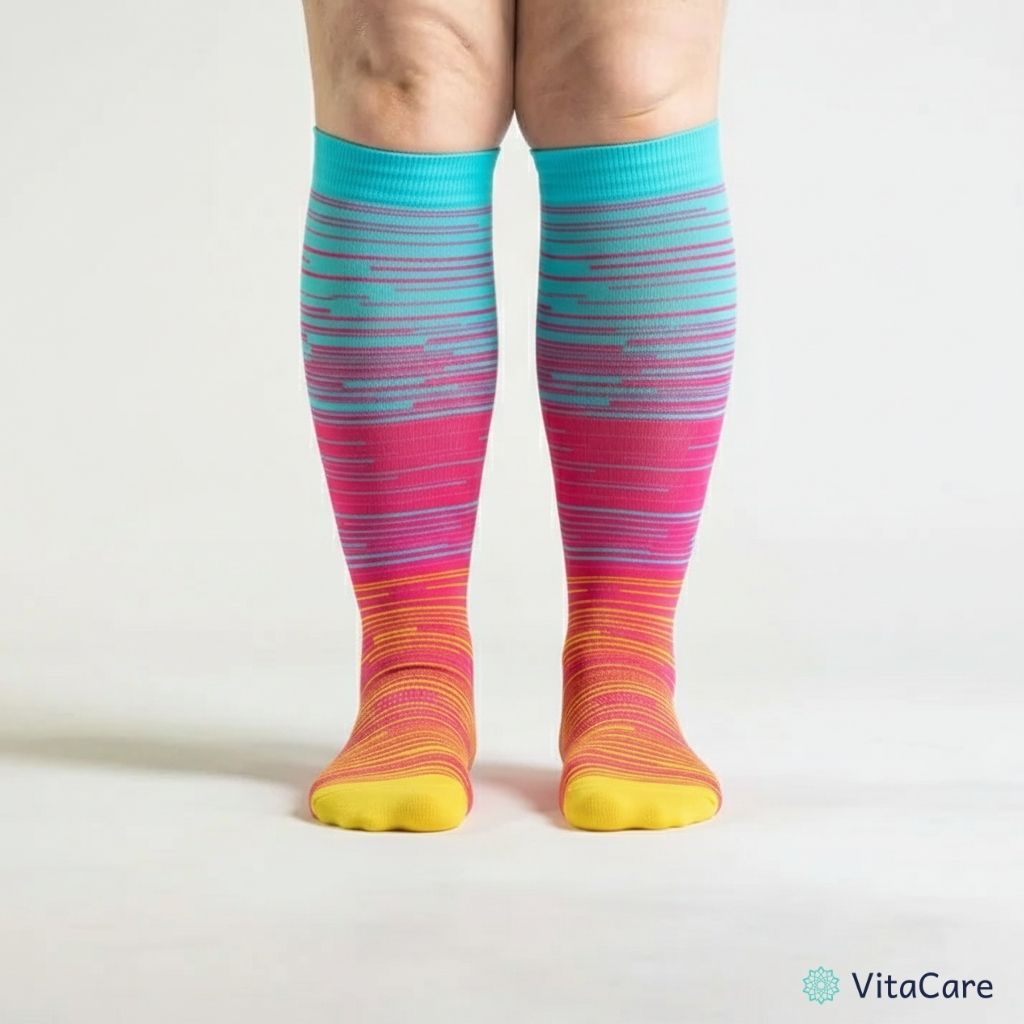 VenoCare Plus® - Neonowy Zachód Skarpety Kompresyjne Plus Size - VitaCare - 
