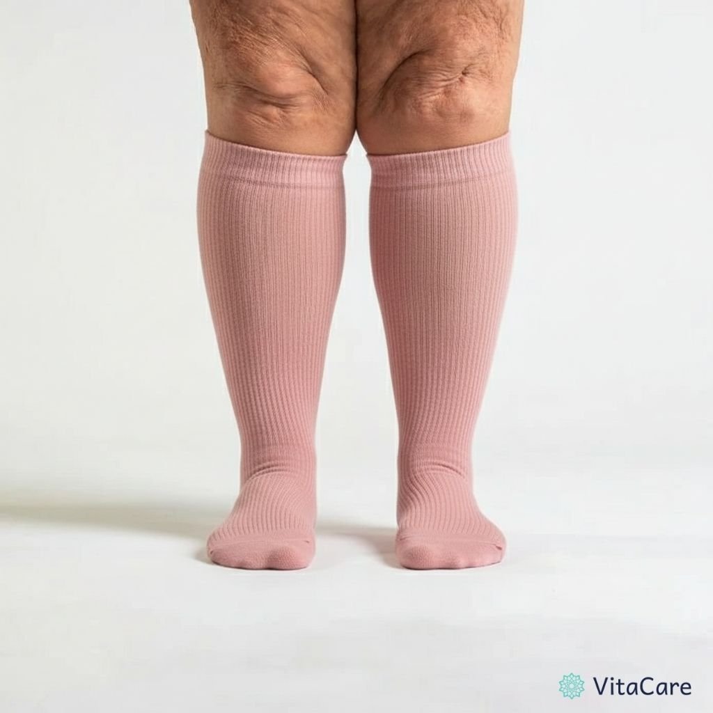 VenoCare Plus® - Różowe Skarpety Kompresyjne Plus Size - VitaCare - 