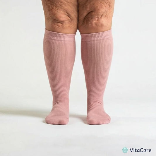 VenoCare Plus® - Różowe Skarpety Kompresyjne Plus Size - VitaCare - 