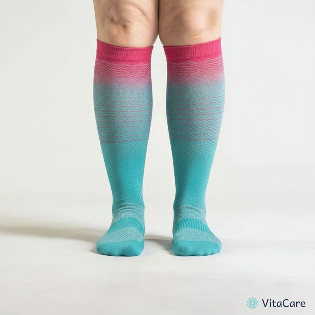 VenoCare Plus® - Turkusowa Fala Skarpety Kompresyjne Plus Size - VitaCare - 