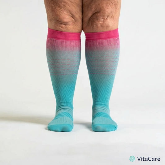 VenoCare Plus® - Turkusowa Fala Skarpety Kompresyjne Plus Size - VitaCare - 