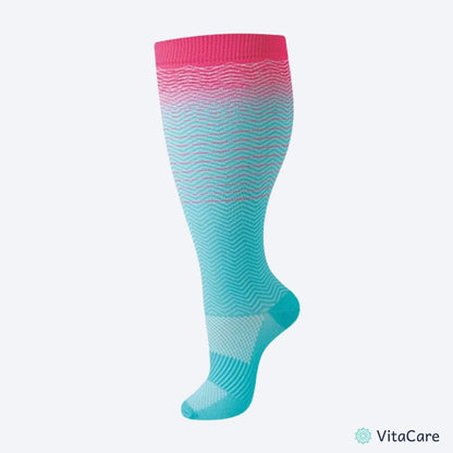 VenoCare Plus® - Turkusowa Fala Skarpety Kompresyjne Plus Size - VitaCare - 