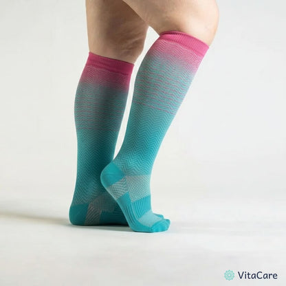 VenoCare Plus® - Turkusowa Fala Skarpety Kompresyjne Plus Size - VitaCare - 