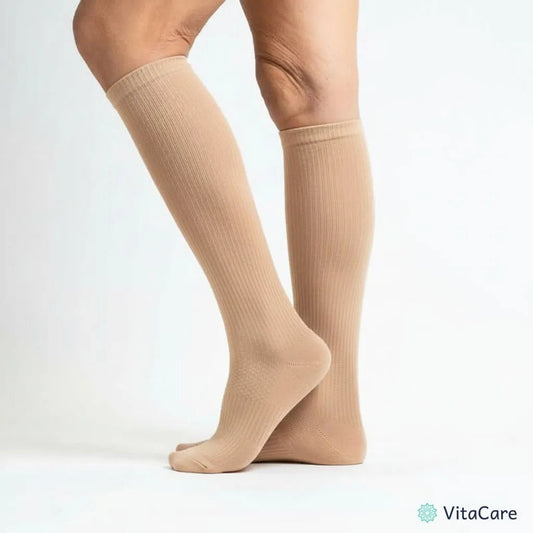 VenoComfort® – Skarpety Kompresyjne na Obrzęki, Żylaki i Ból (Beżowe) - VitaCare - 