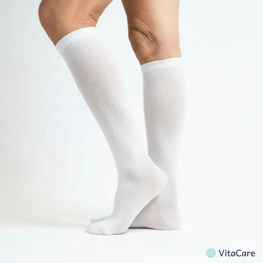 VenoComfort® – Skarpety Kompresyjne na Obrzęki, Żylaki i Ból (Białe) - VitaCare - 