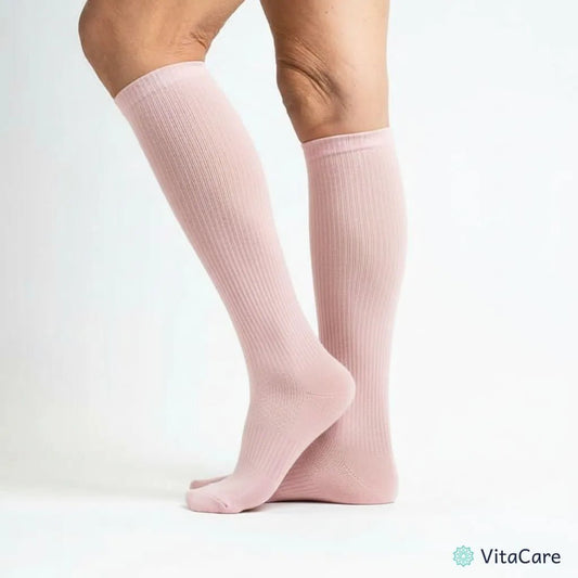 VenoComfort® – Skarpety Kompresyjne na Obrzęki, Żylaki i Ból (Różowe) - VitaCare - 