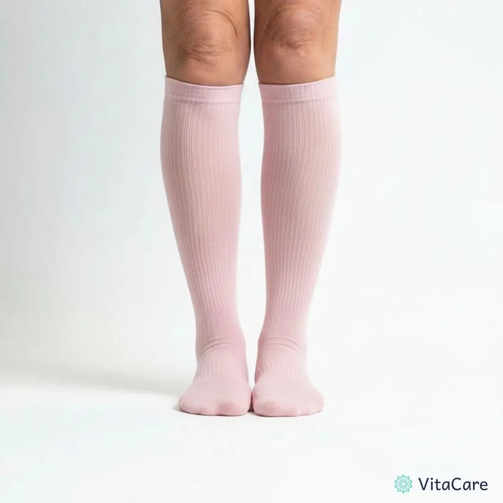 VenoComfort® – Skarpety Kompresyjne na Obrzęki, Żylaki i Ból (Różowe) - VitaCare - 