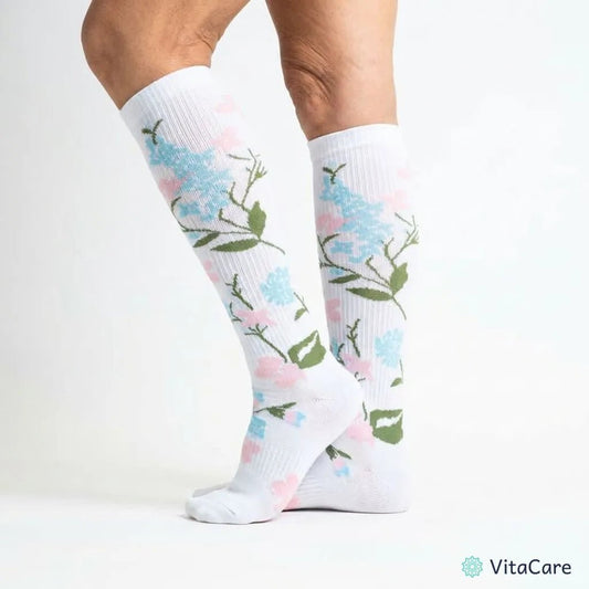 VenoComfort® – Skarpety Kompresyjne na Obrzęki, Żylaki i Ból (Wiosenna Biel) - VitaCare - 