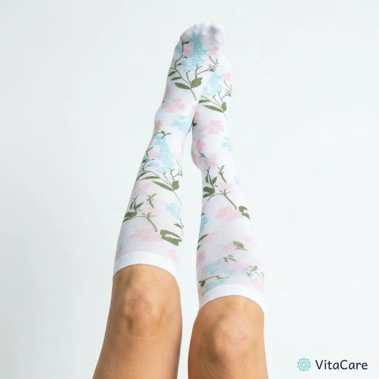 VenoComfort® – Skarpety Kompresyjne na Obrzęki, Żylaki i Ból (Wiosenna Biel) - VitaCare - 